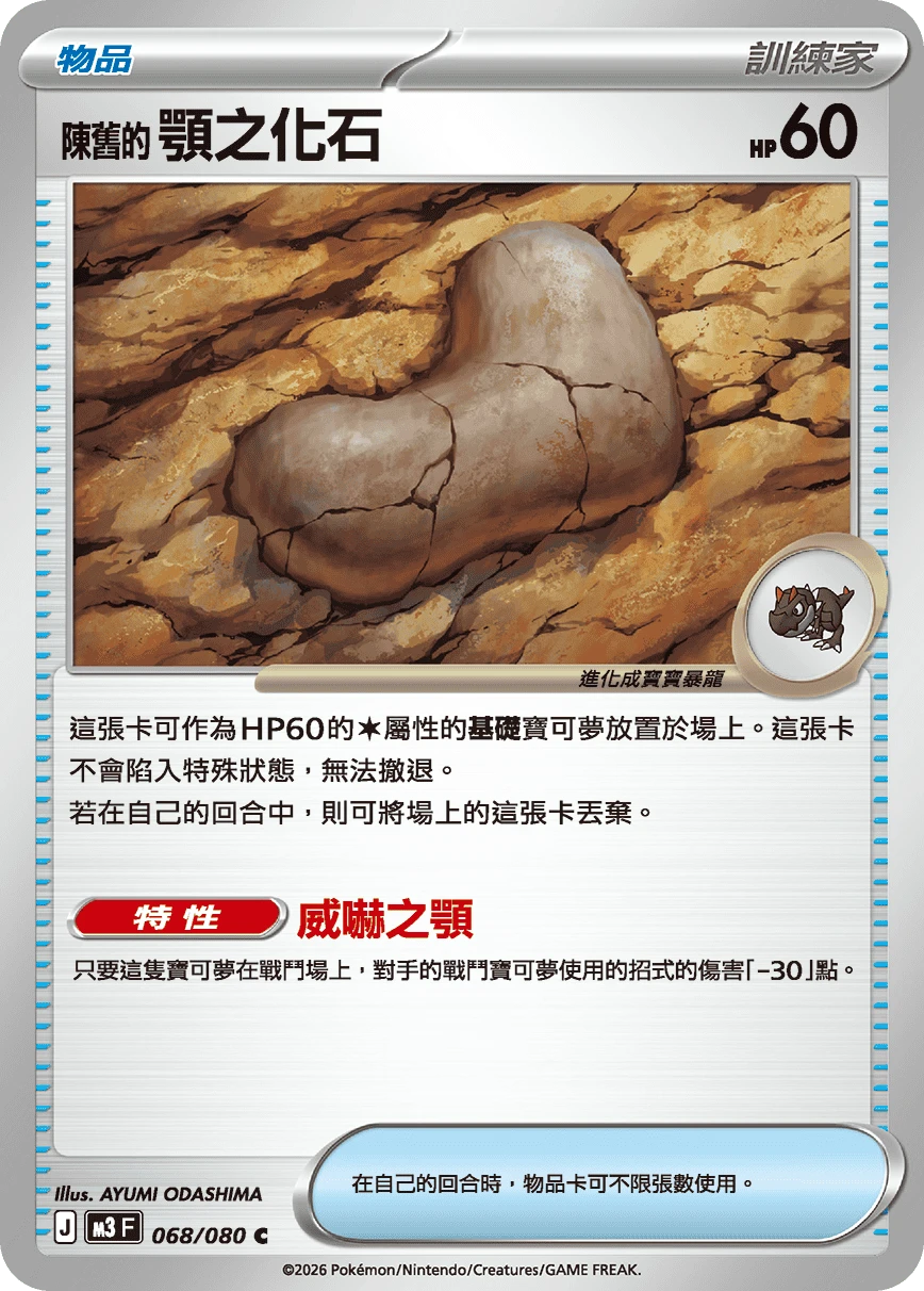 陳舊的顎之化石
