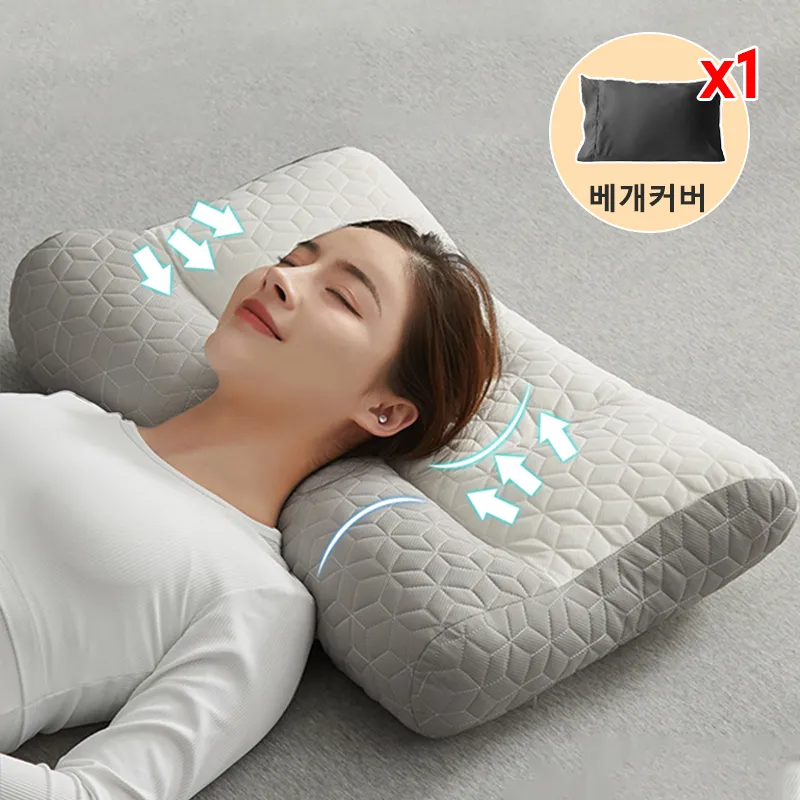 KORELAN 목편한 경추배게 무료 베갯잇 포함