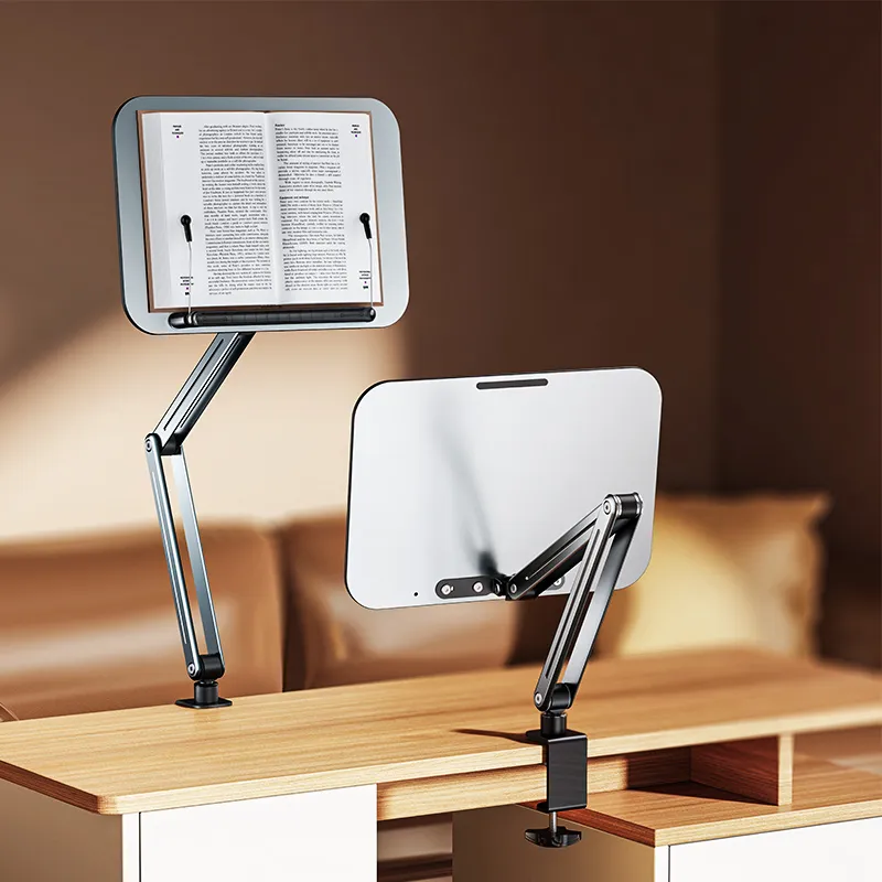 에비크 360도 회전 클립형 독서대 실버