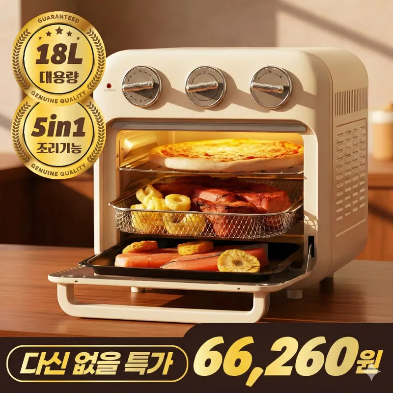 눕눕 오븐형 에어프라이어 18L