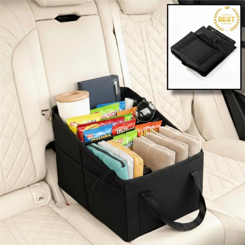 모와다온 칸막이 차량용 수납함 트렁크 정리함 블랙