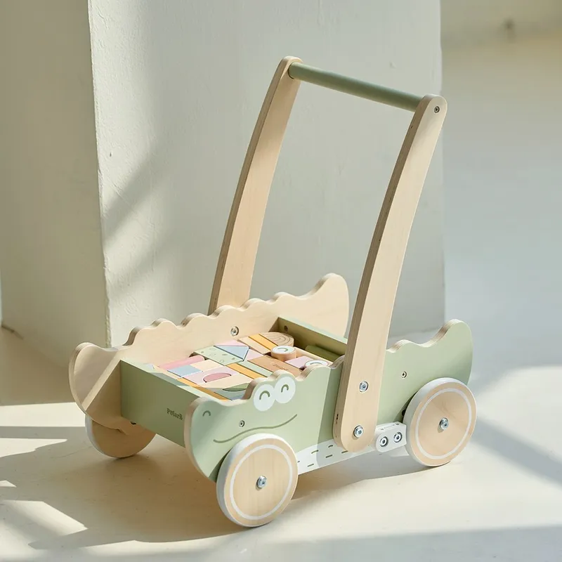 폴라비 원목 악어 베이비워커 걸음마보조기