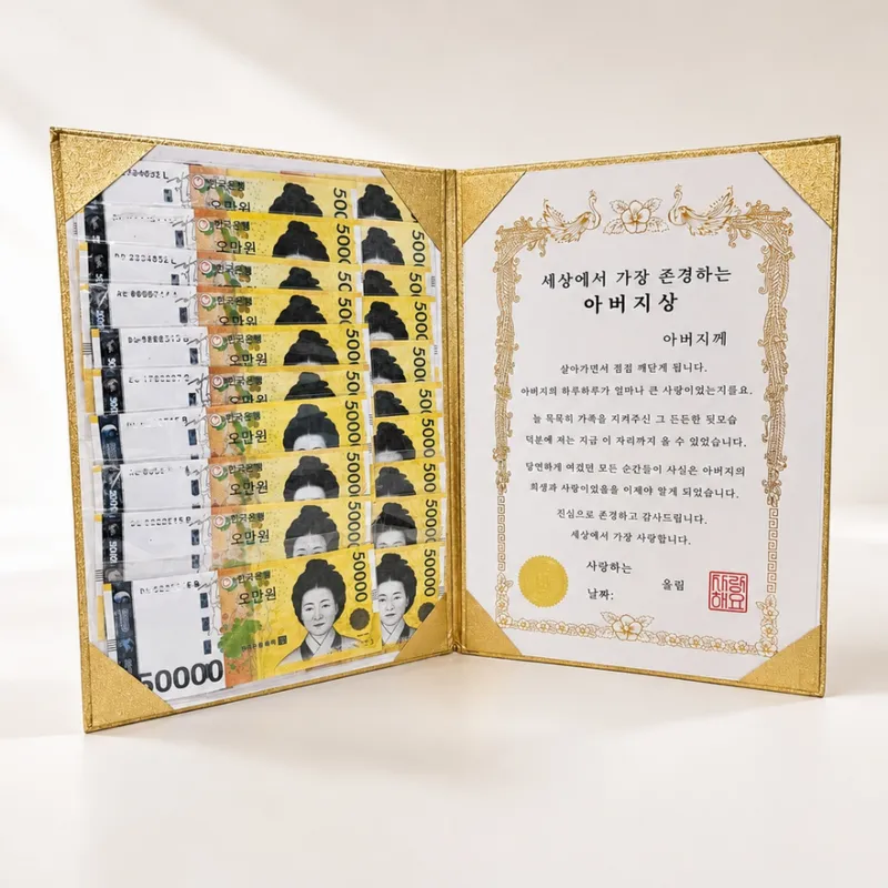 두두웍스 생일 부모님 용돈 선물 돈다발 감사장