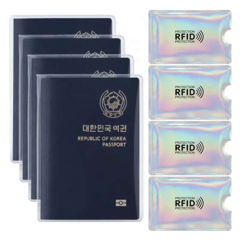 벨리안 투명 여권케이스 4p + RFID 카드케이스 4p 세트