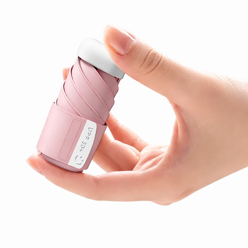 초소형 캡슐 양산 6단 접이식 UV차단 휴대용 미니 우산