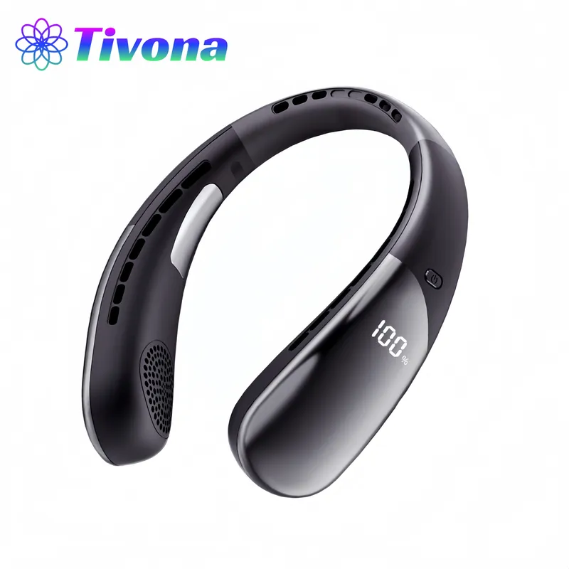 Tivona 무선 넥밴드 선풍기 H812 검정색