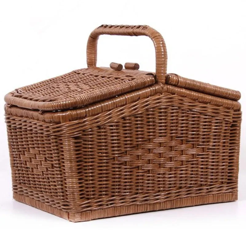 라탄 피크닉 바구니 등나무 핸들 홈카페 감성소품