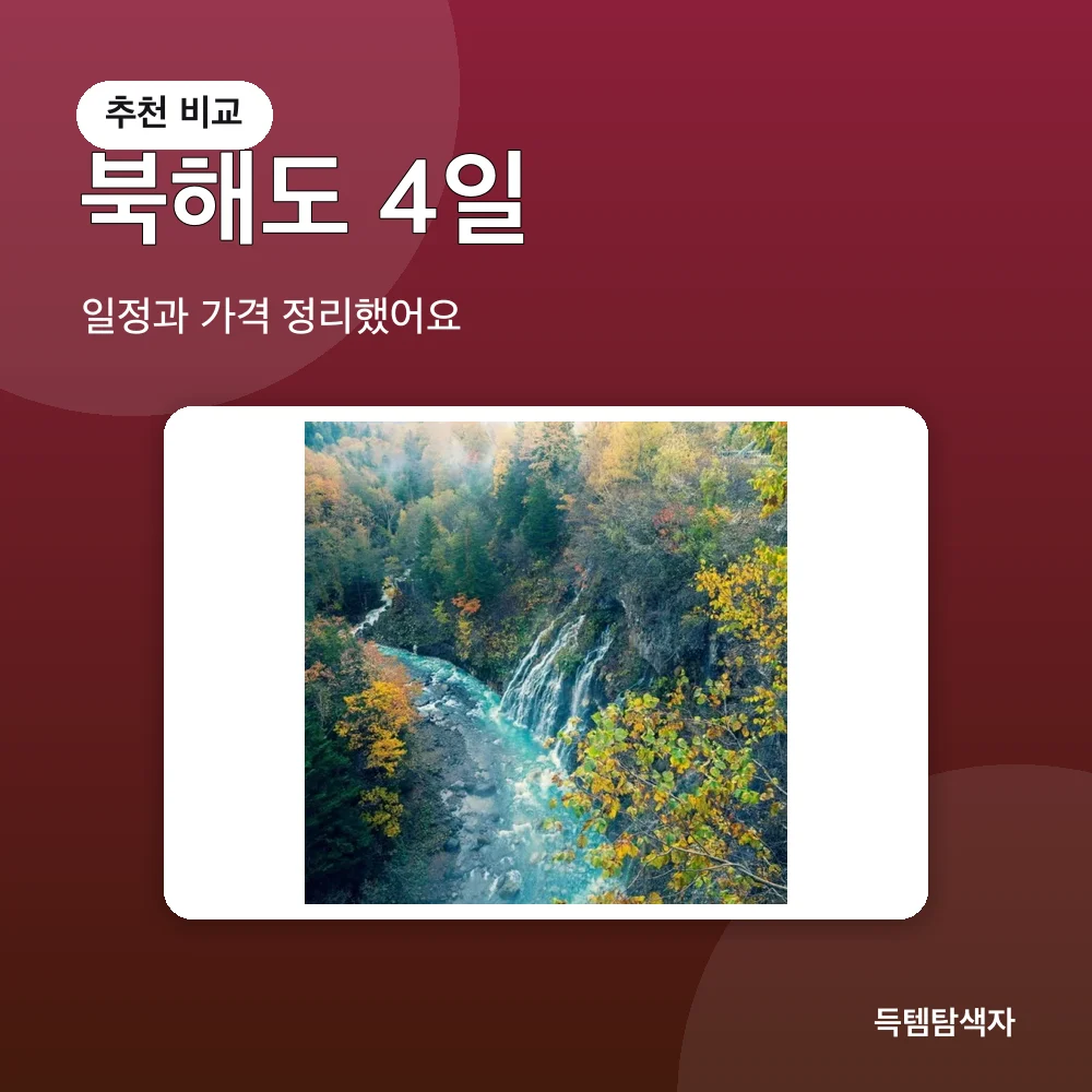 북해도 4일 추천 비교