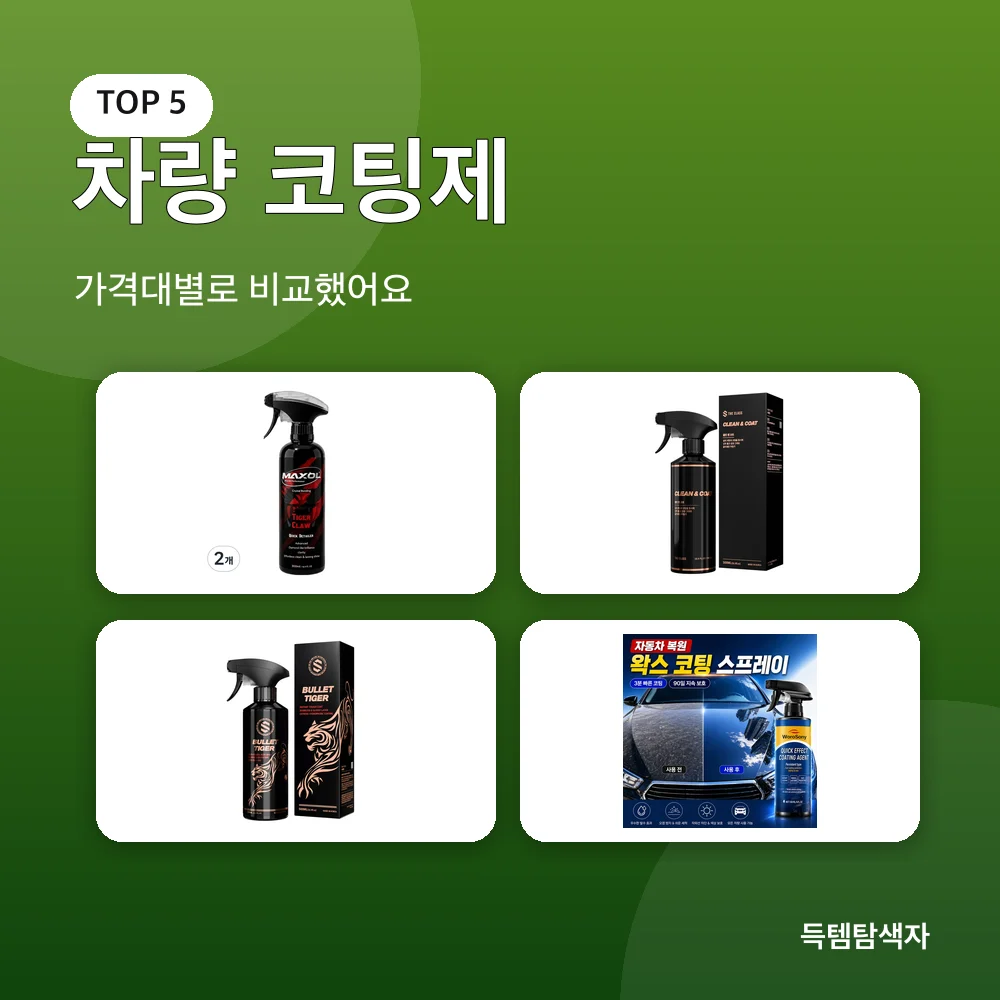 차량 코팅제 추천 비교