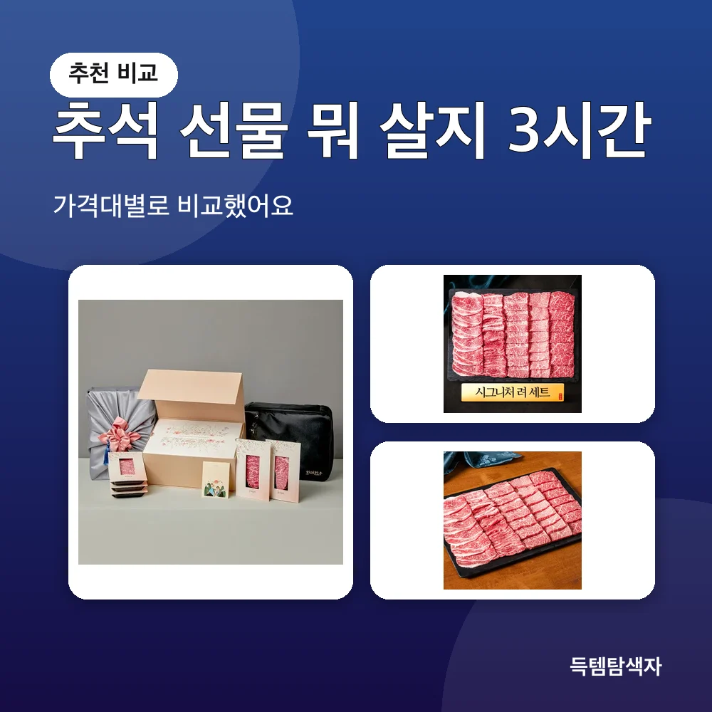 추석 선물 뭐 살지 3시간 추천 비교