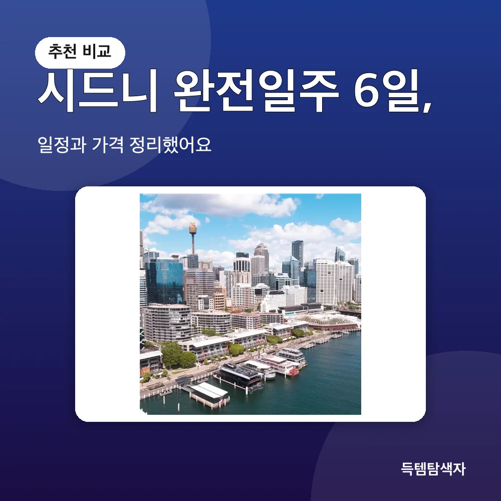 시드니 완전일주 6일, 추천 비교