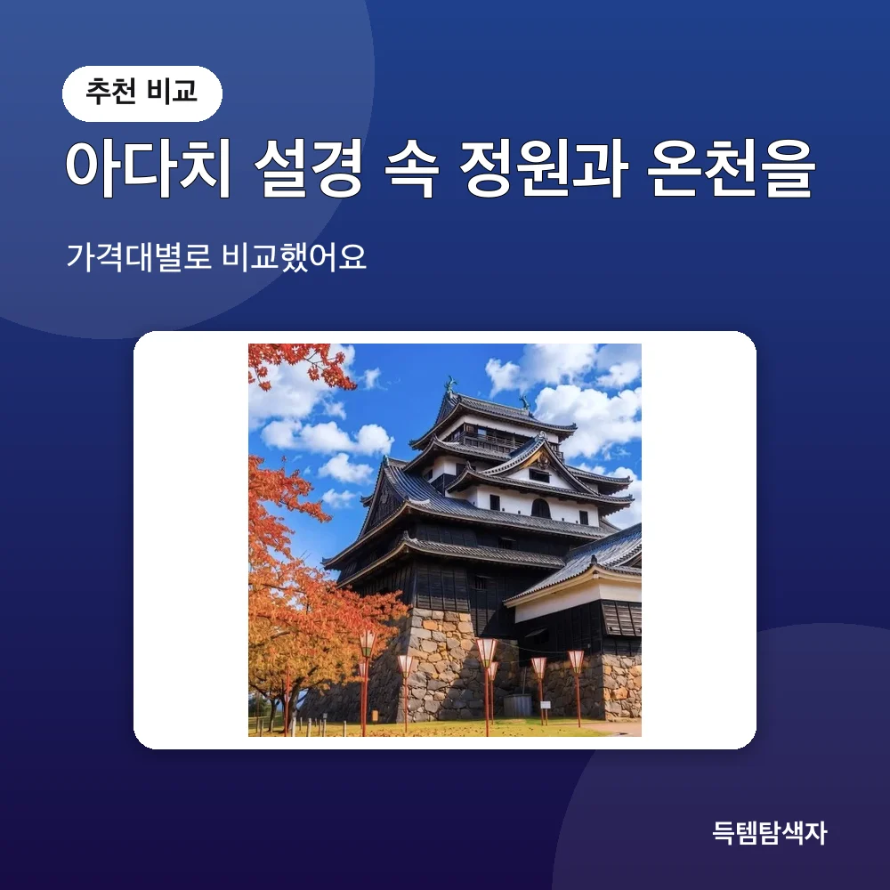 아다치 설경 속 정원과 온천을 추천 비교