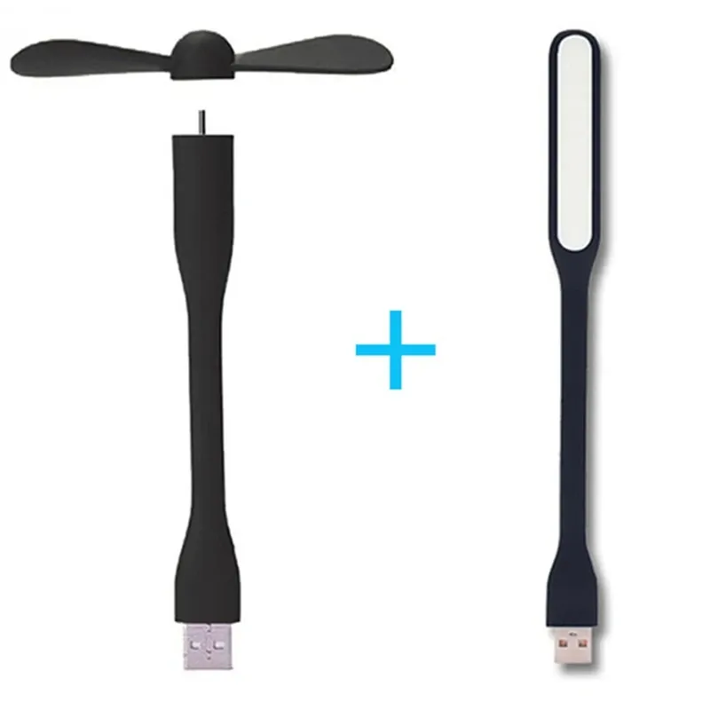 USB 팬 + LED 조명 콤보
