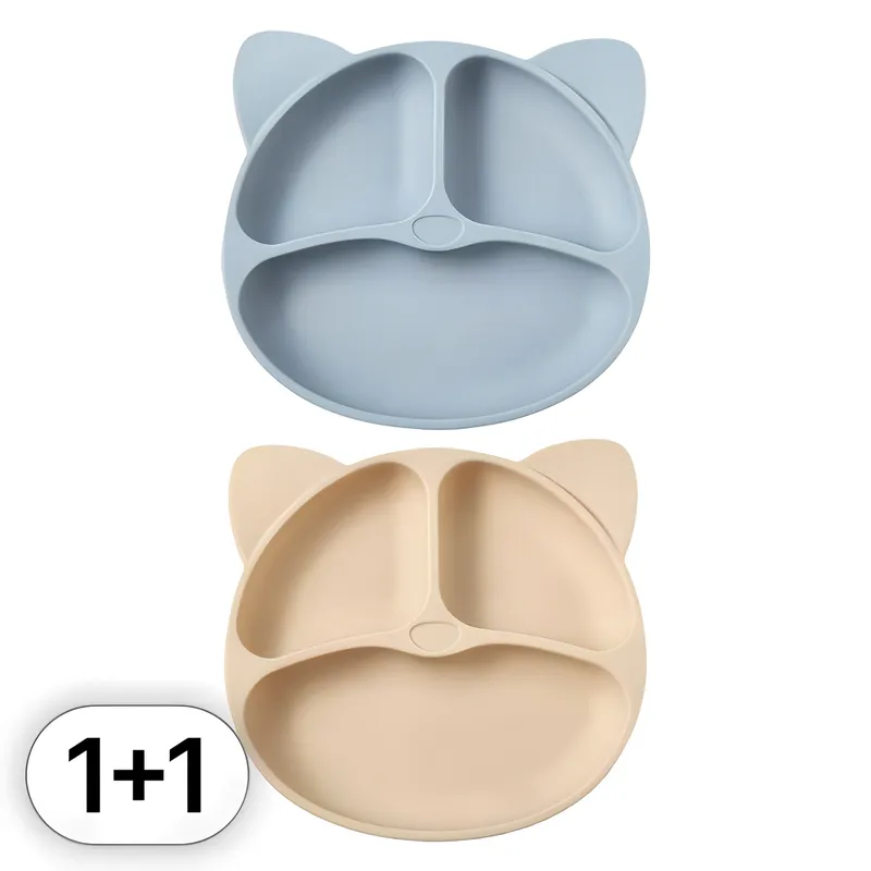 투데이리빙 냥이 흡착 실리콘 식판 세트