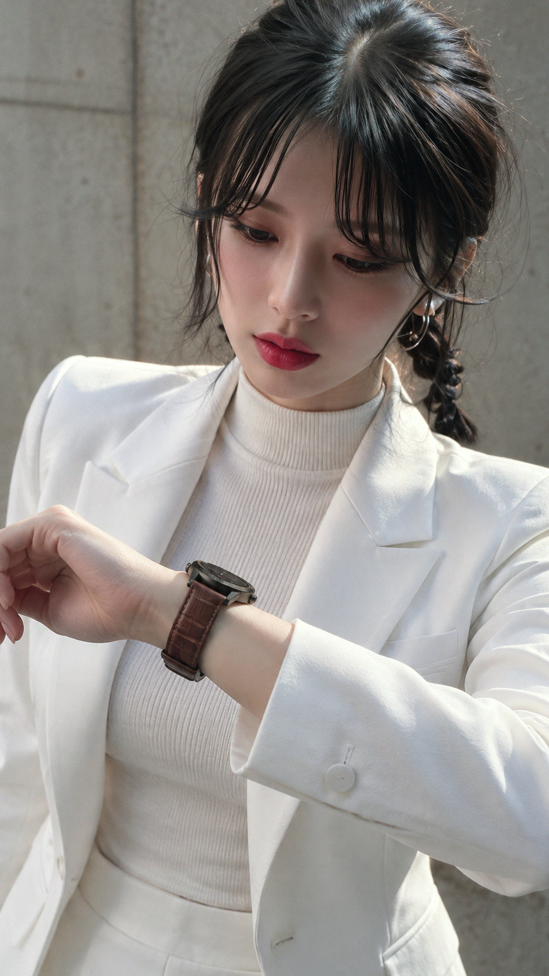 시계는 그대로, 줄만 착장 사진