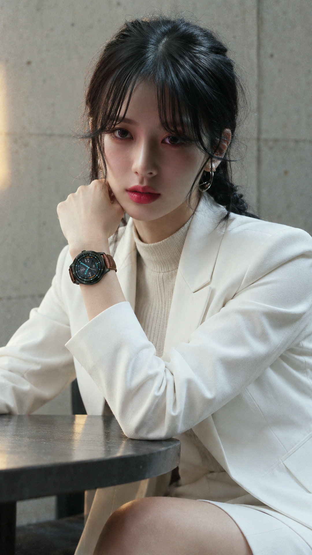 시계는 그대로, 줄만 착장 사진