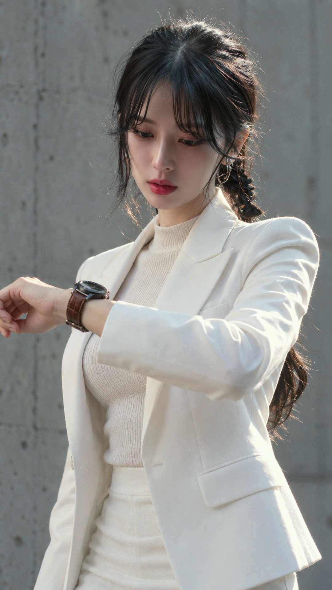 면접 재킷에 악어가죽 시계줄