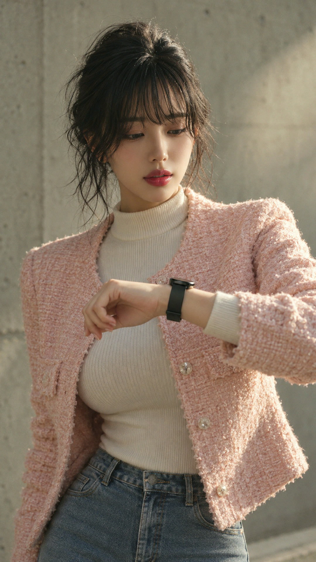 트위드에 까만 것 하나