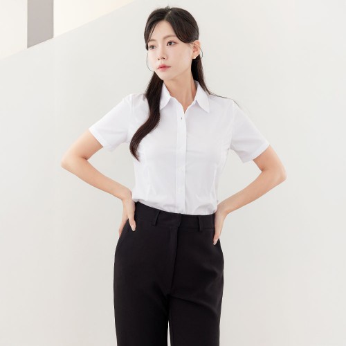 여성셔츠 면접 여자정장 화이트셔츠 흰색 흰 검정 검은색 와이셔츠 빅사이즈